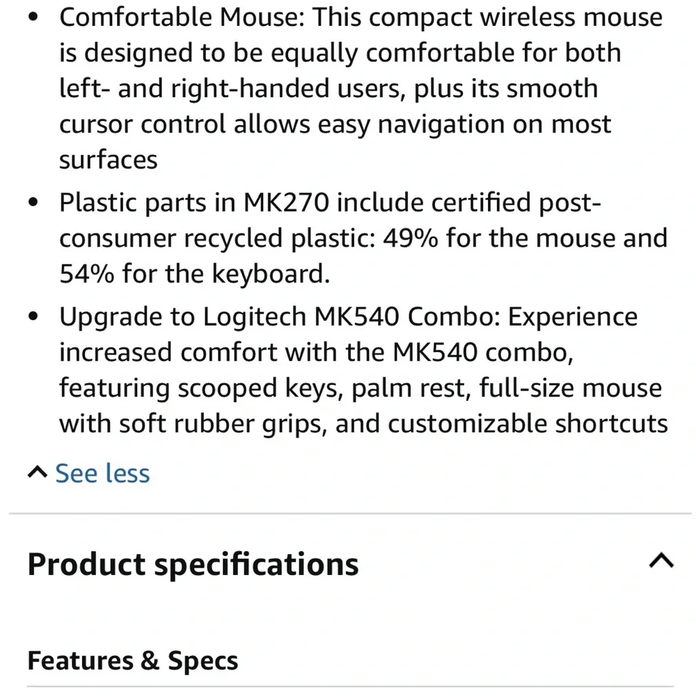 Logitech Black Wireless Keyboard and Mouse Combo